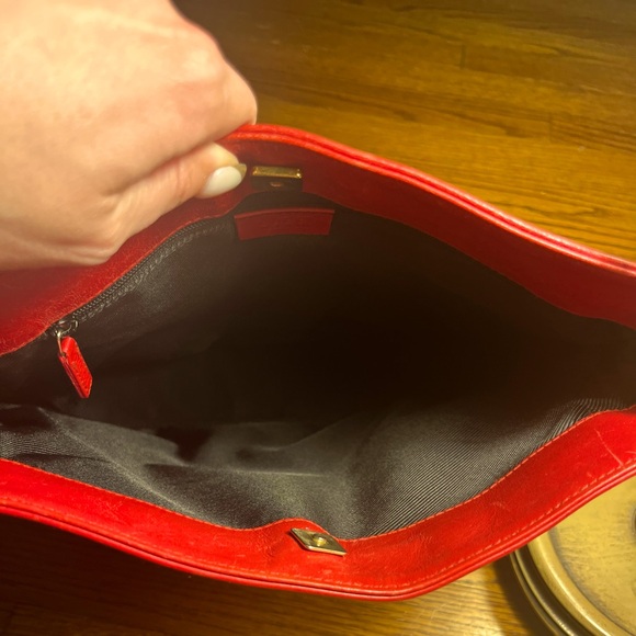 EUC Gucci GG Red trimmed Canvas Handbag. - Picture 10 of 14